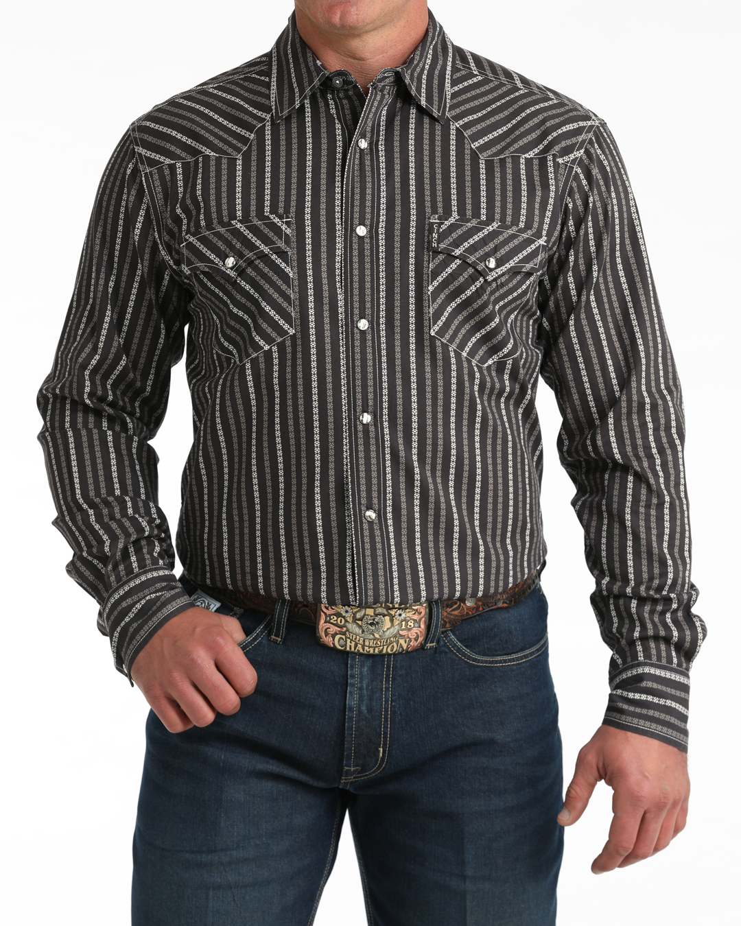 Men's Modern Fit Snap Front Western Shirt