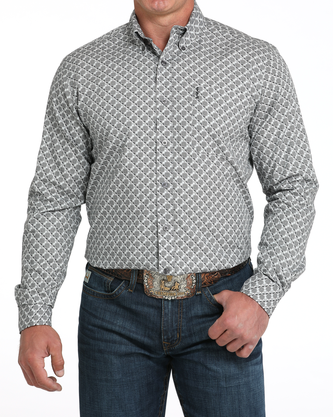 Men’s Modern Fit Button-Down Western Shirt