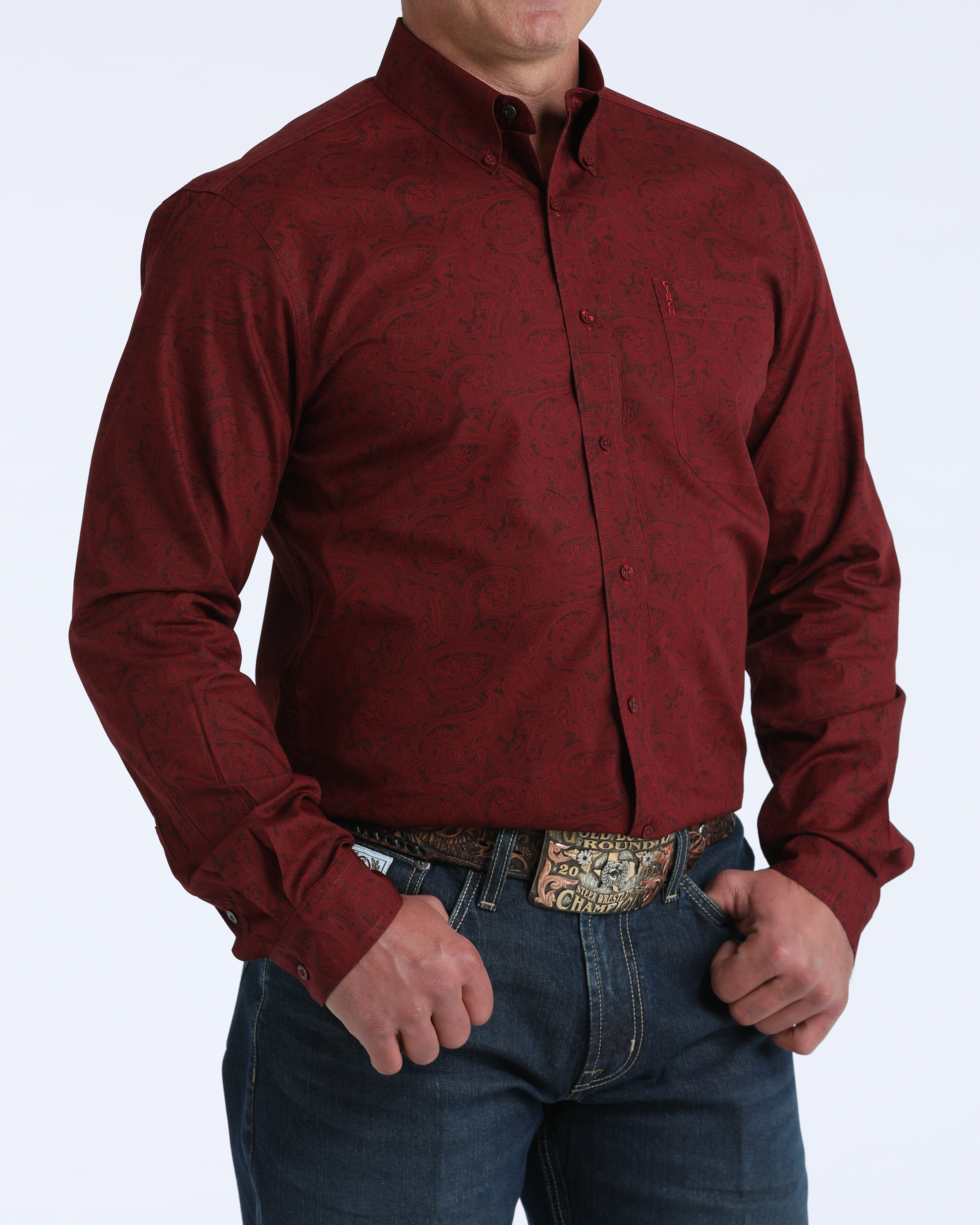 Men’s Modern Fit Button-Down Western Shirt