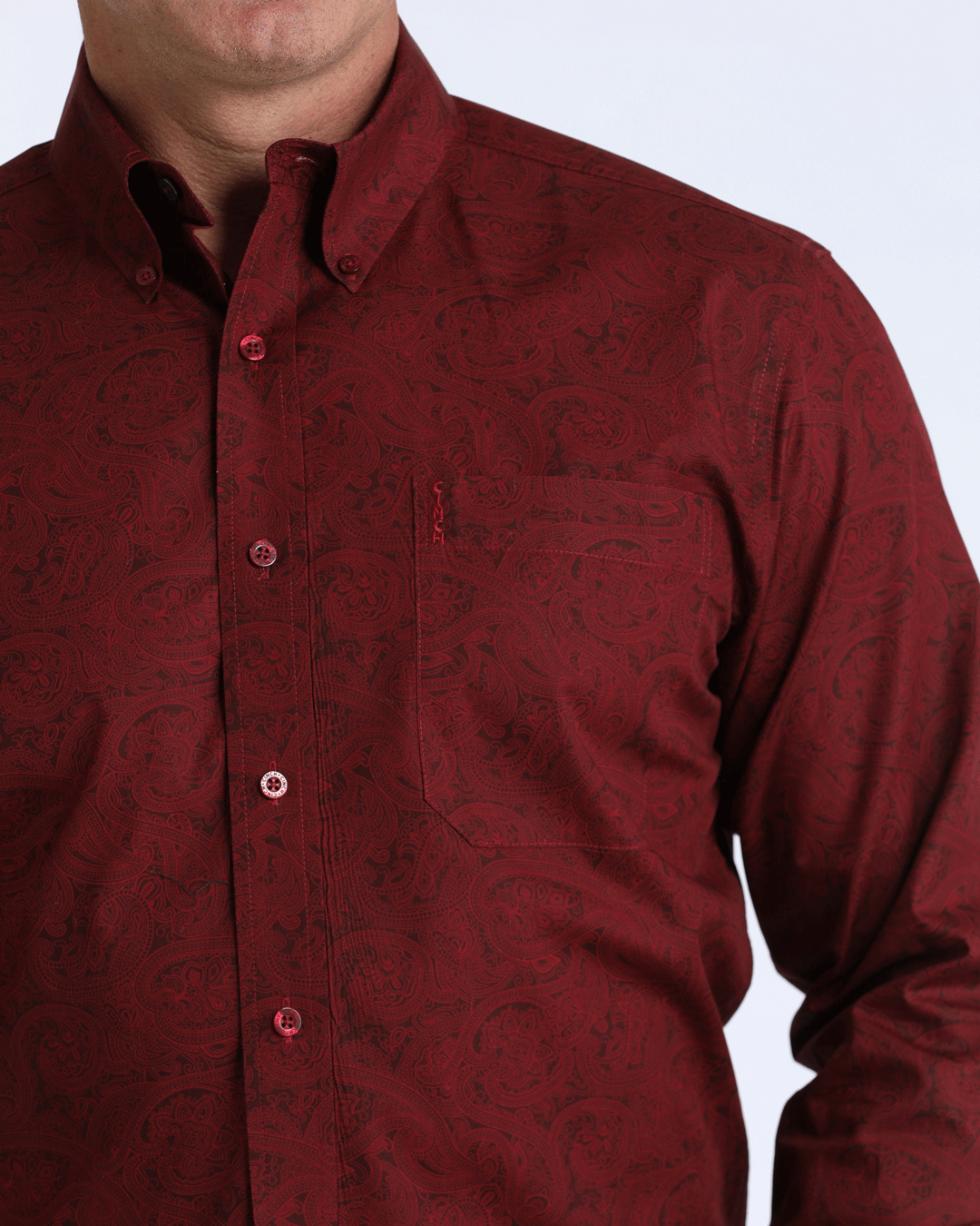 Men’s Modern Fit Button-Down Western Shirt