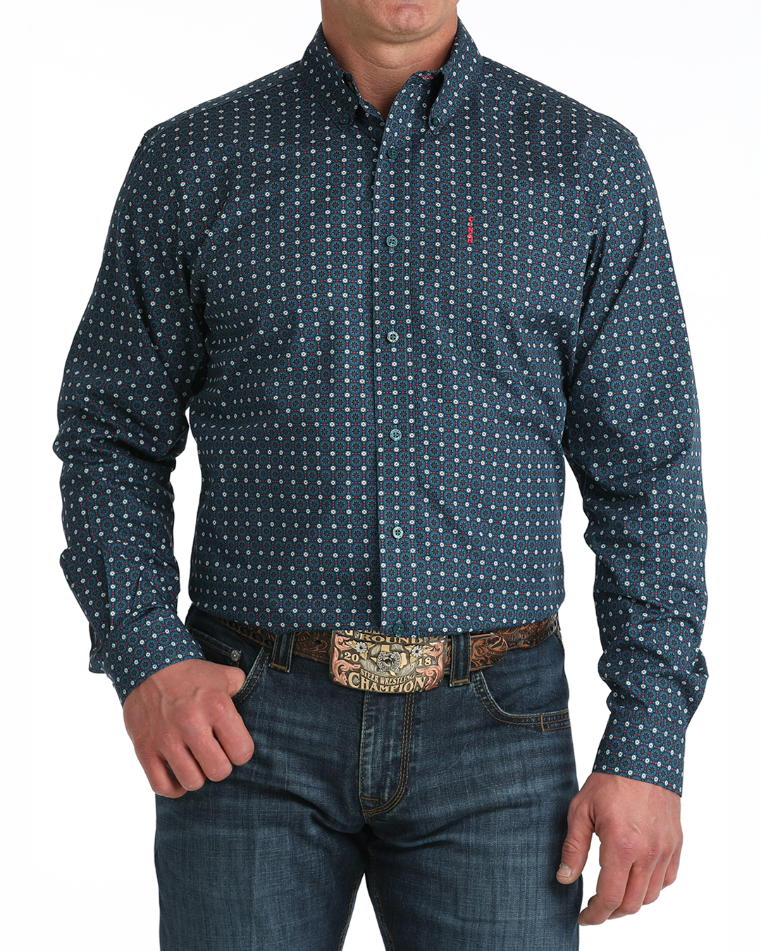Men’s Modern Fit Button-Down Western Shirt