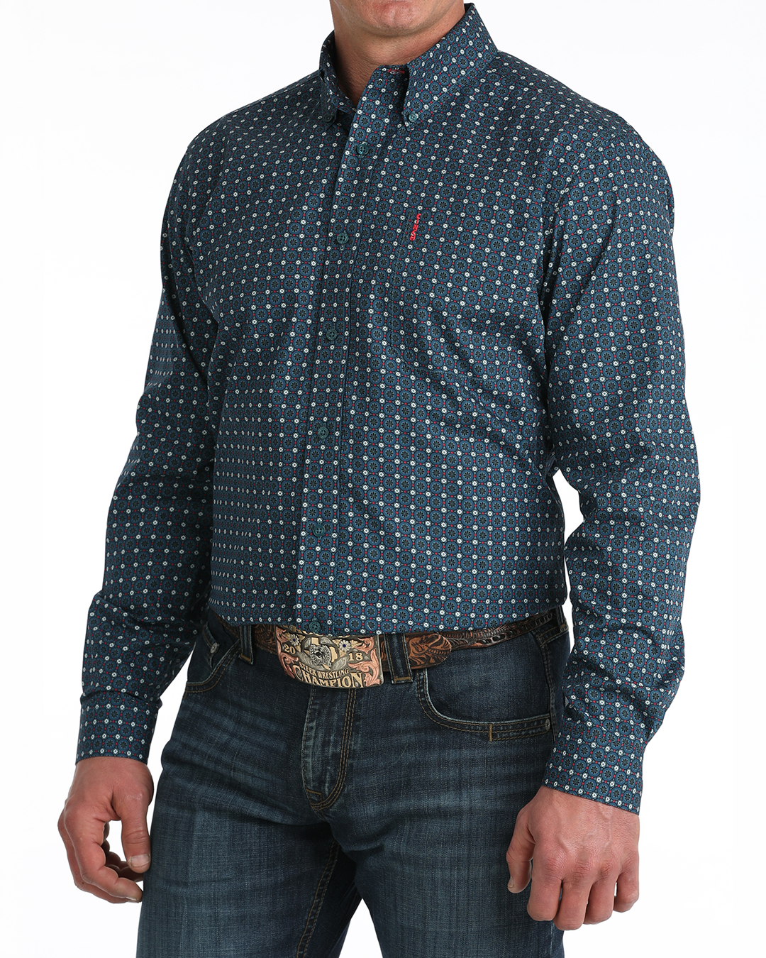 Men’s Modern Fit Button-Down Western Shirt