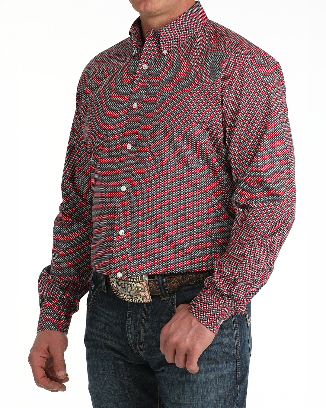 Men’s Modern Fit Button-Down Western Shirt