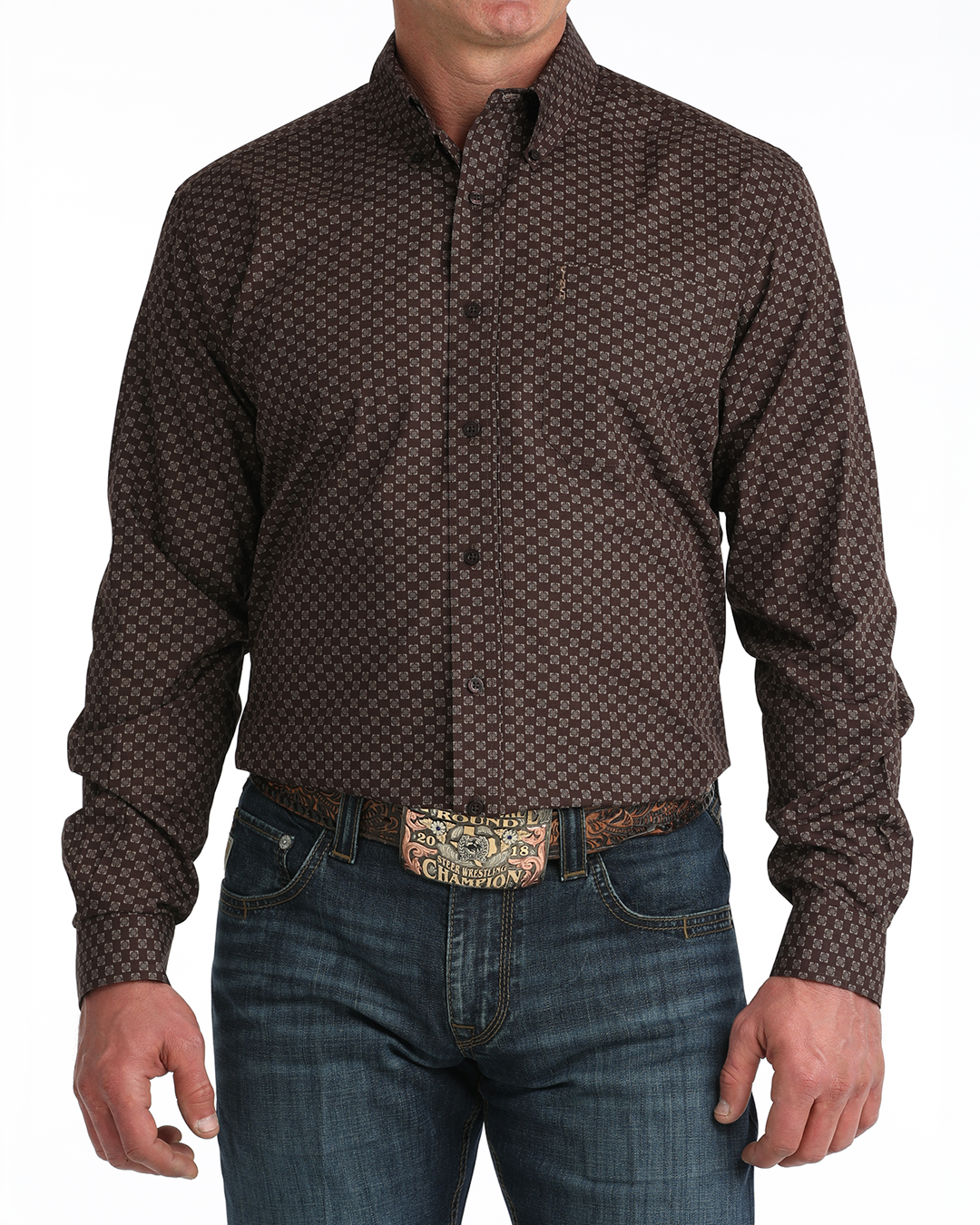 Men’s Modern Fit Button-Down Western Shirt
