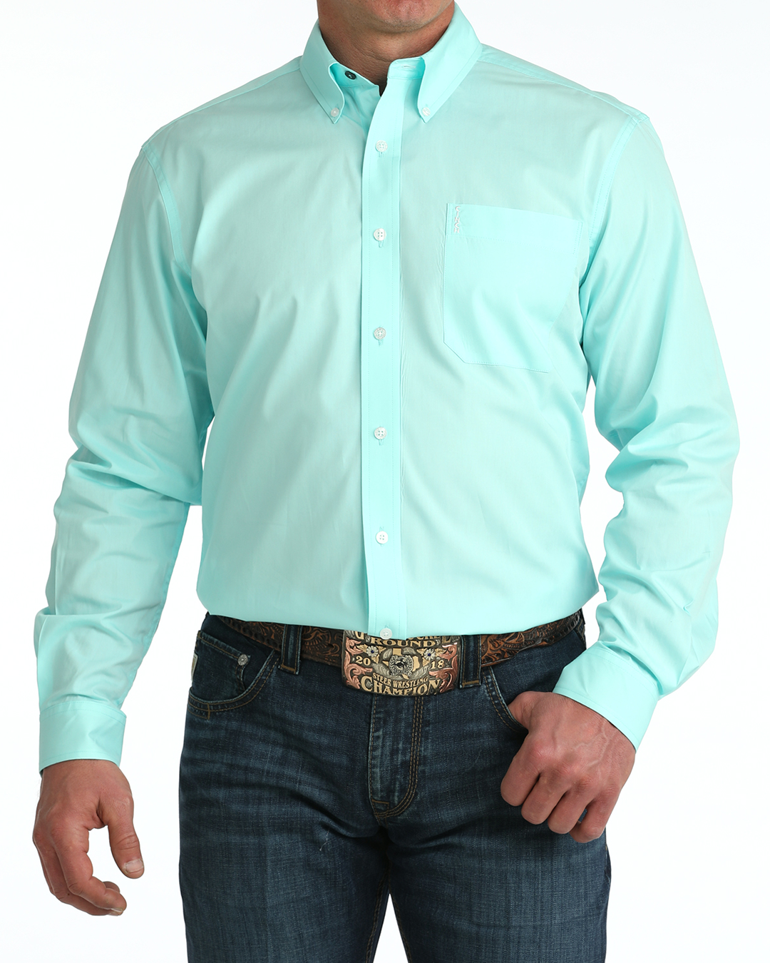 Menâs Modern Fit Button-Down Western Shirt