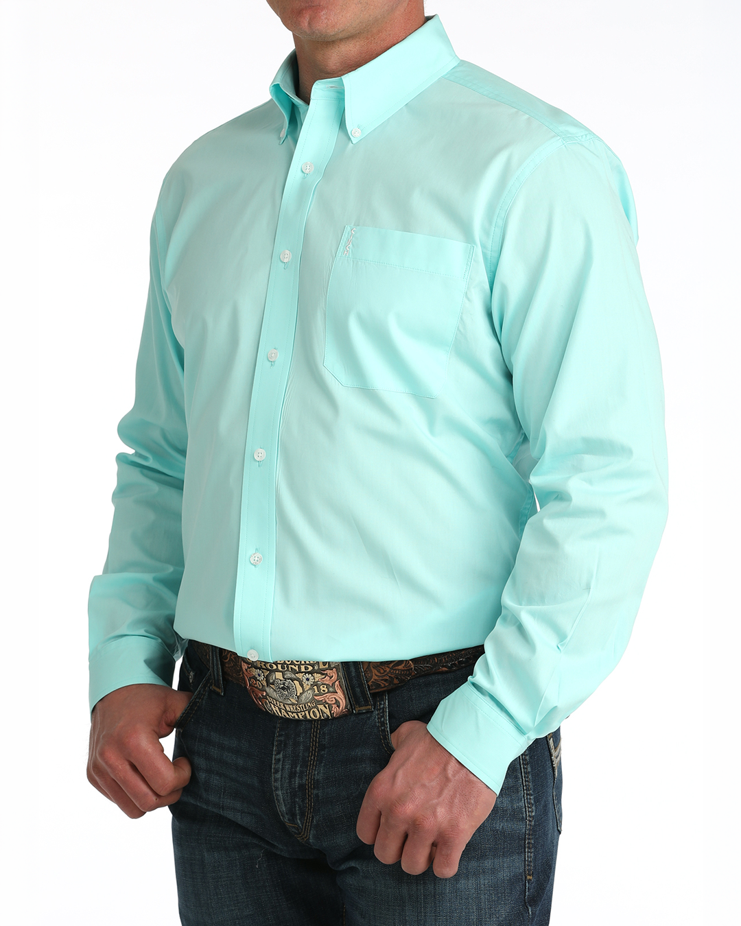 Menâs Modern Fit Button-Down Western Shirt