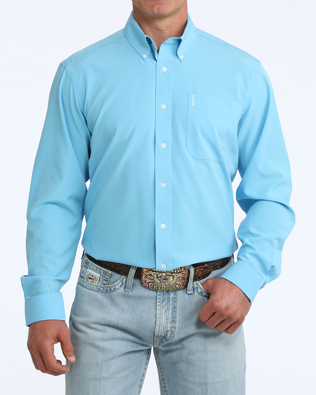 Men's ArenaFlex Modern Fit Button-Down Western Shirt