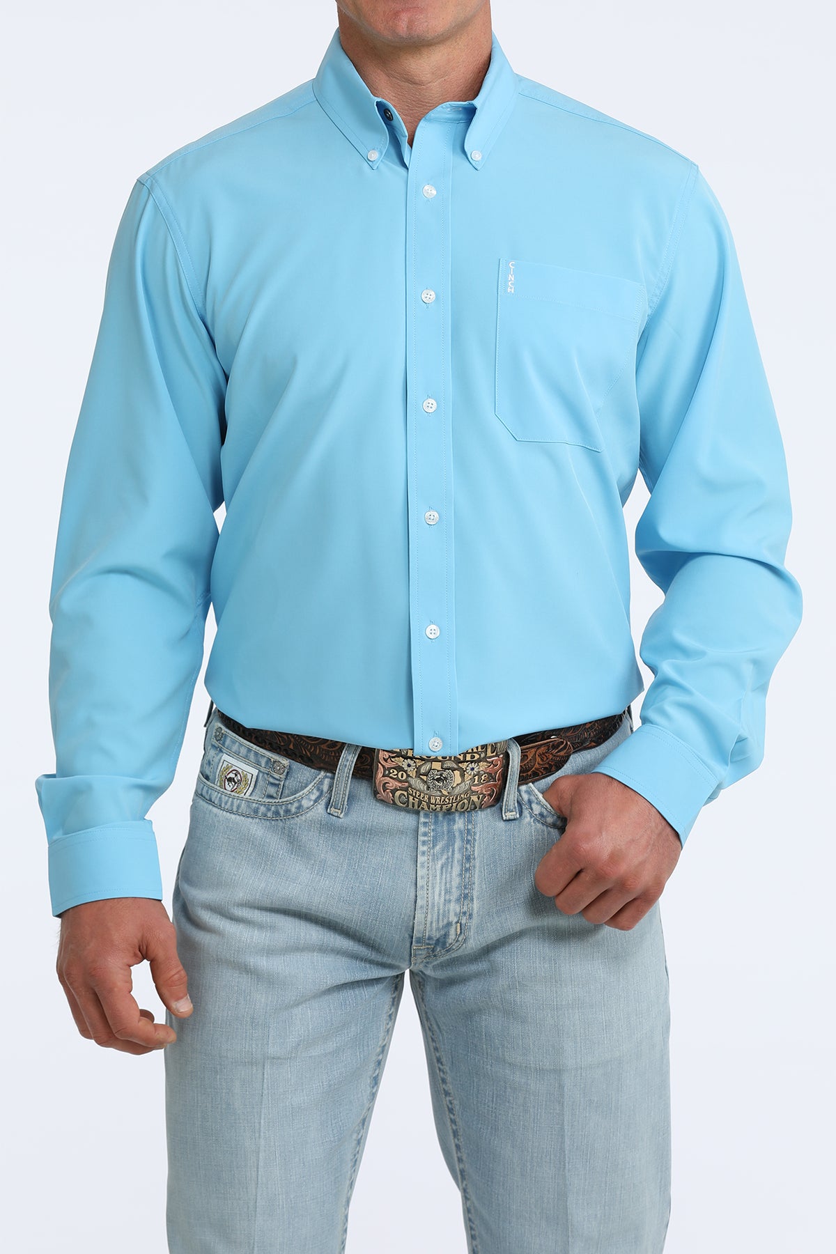 Men's ArenaFlex Modern Fit Button-Down Western Shirt