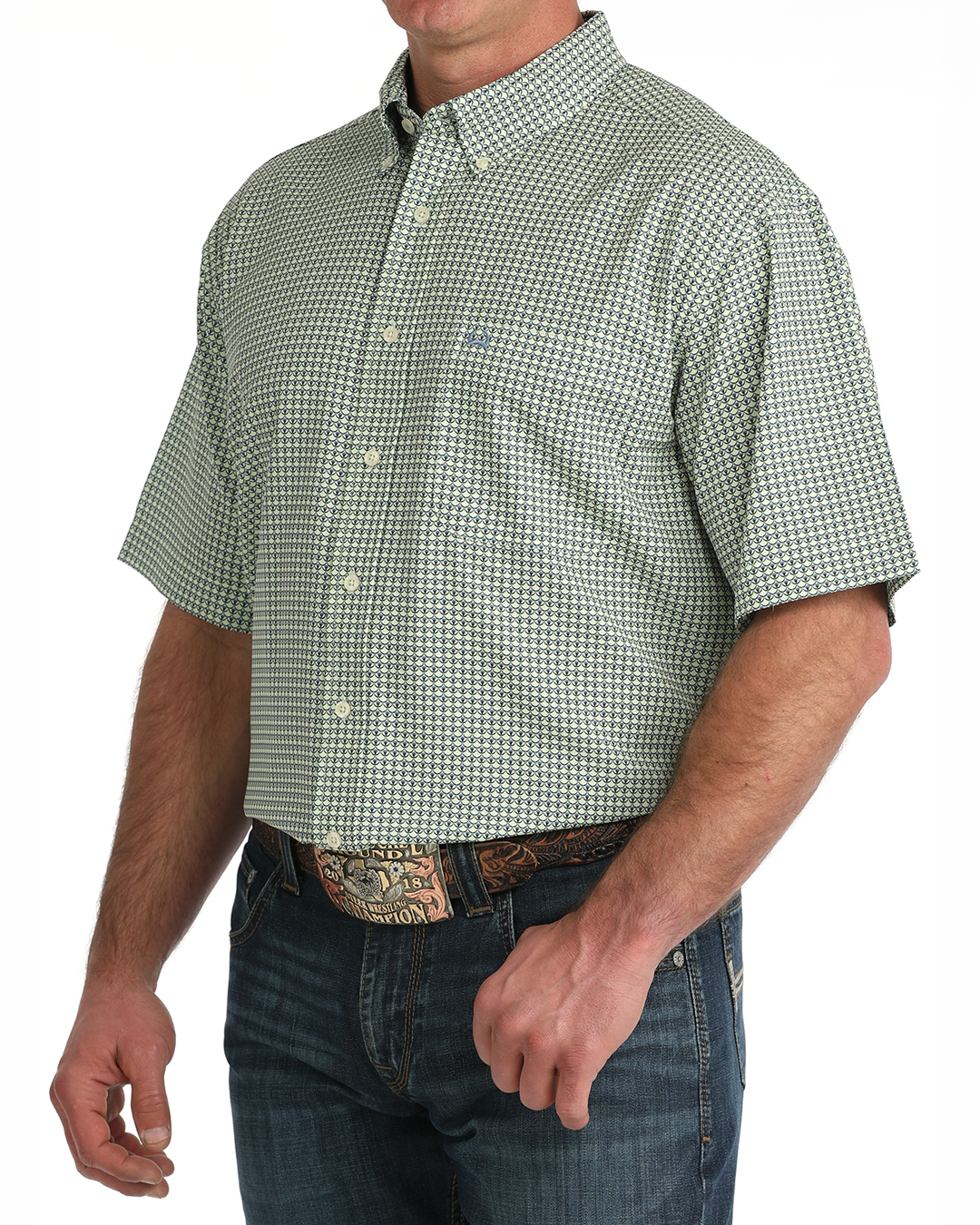 Menâs ArenaflexÂź Button-Down Western Shirt