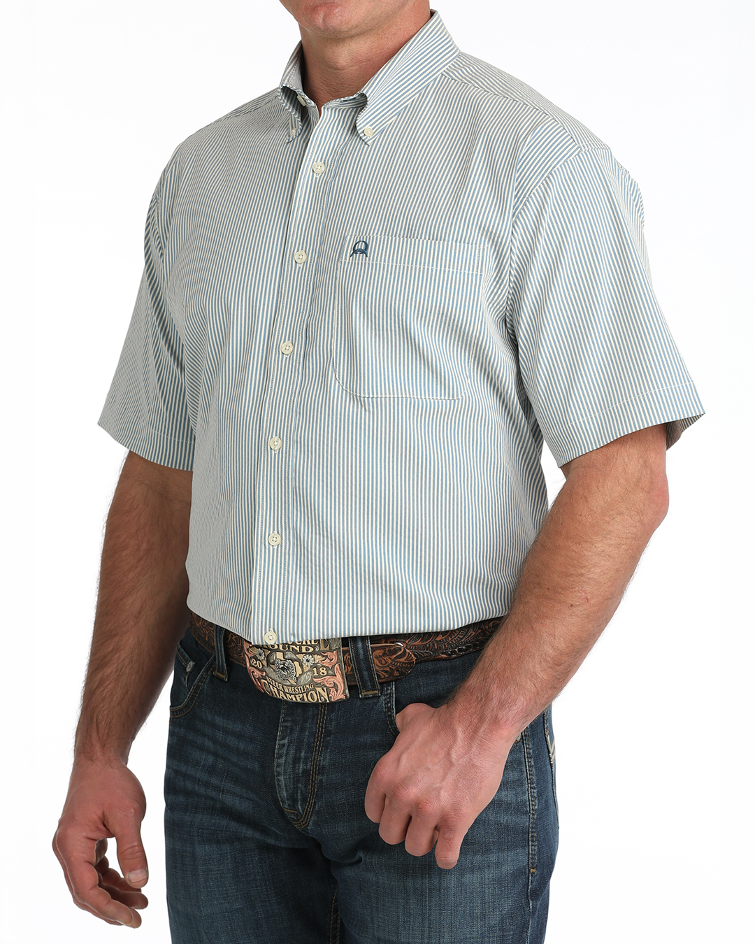 Menâs ArenaflexÂź Button-Down Western Shirt
