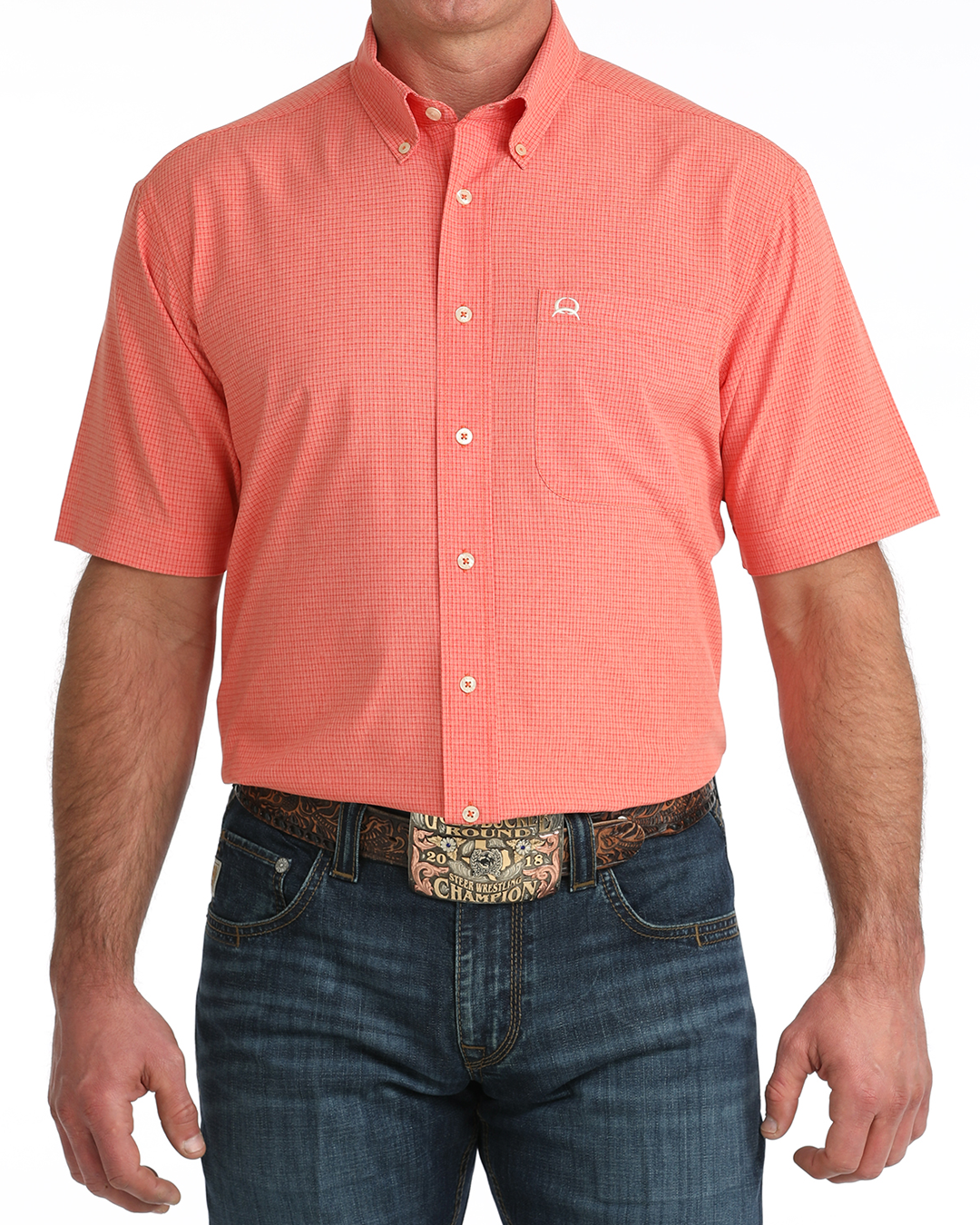 Menâs ArenaflexÂź Button-Down Western Shirt