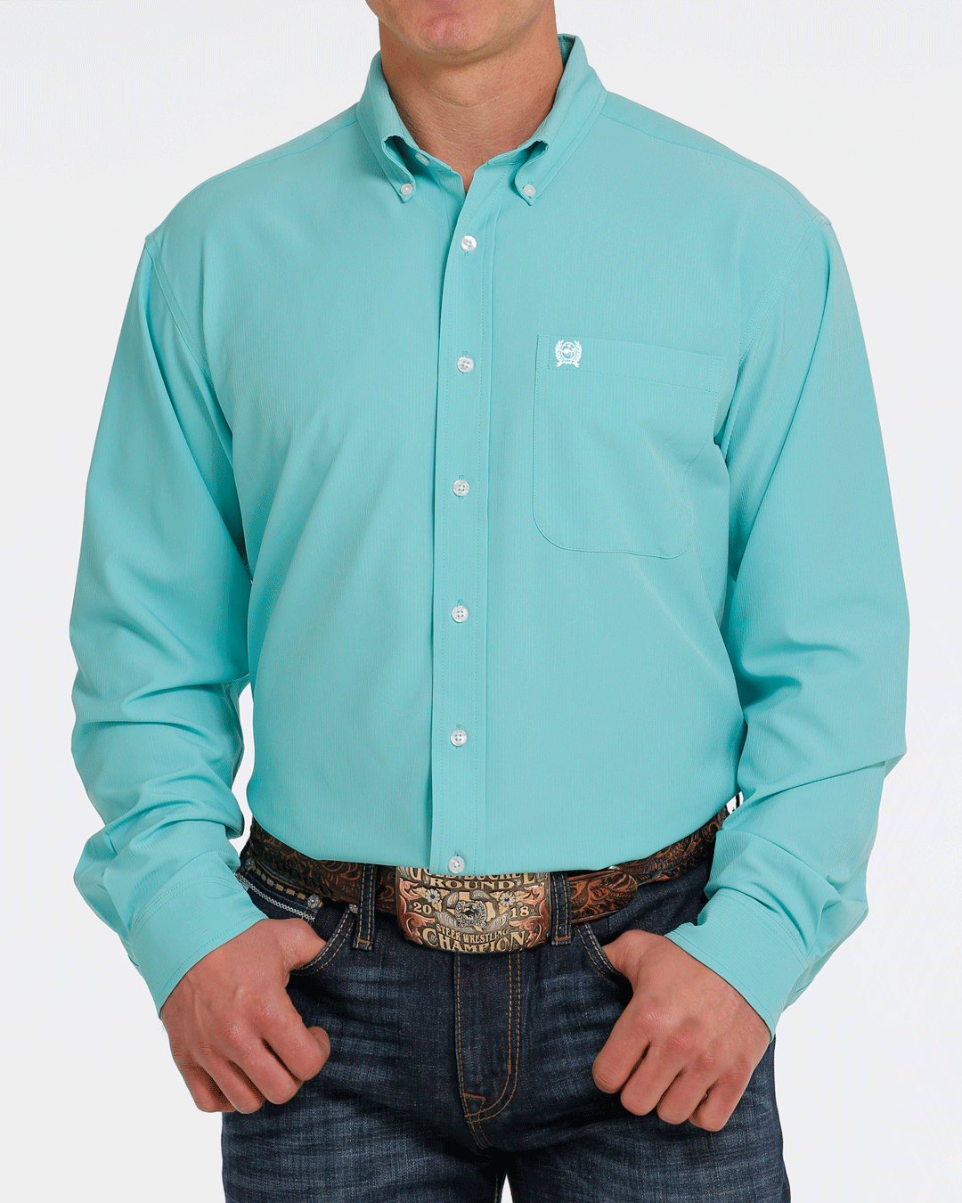 Cinch Men's Arenaflex Solid Long Sleeve Button-Down Western Shirt