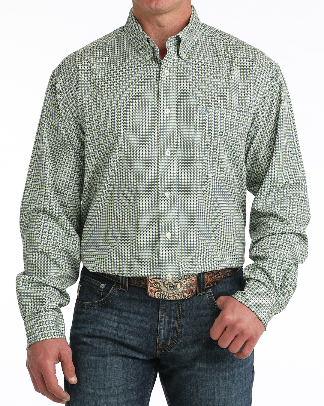 Menâs ArenaflexÂź Button-Down Western Shirt