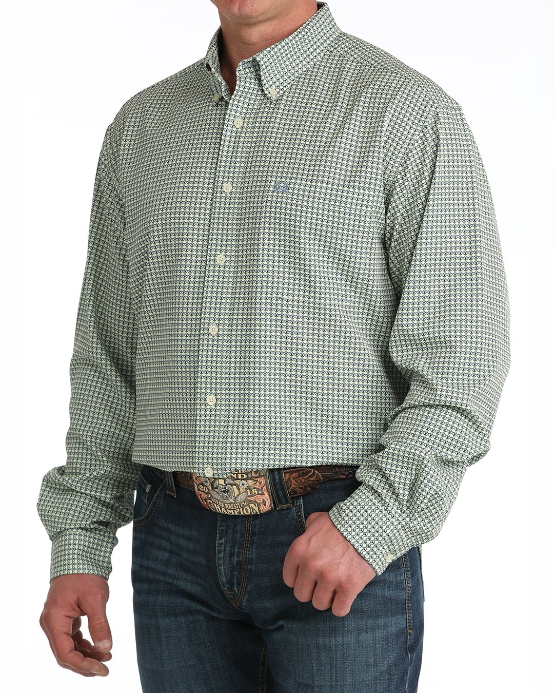 Menâs ArenaflexÂź Button-Down Western Shirt