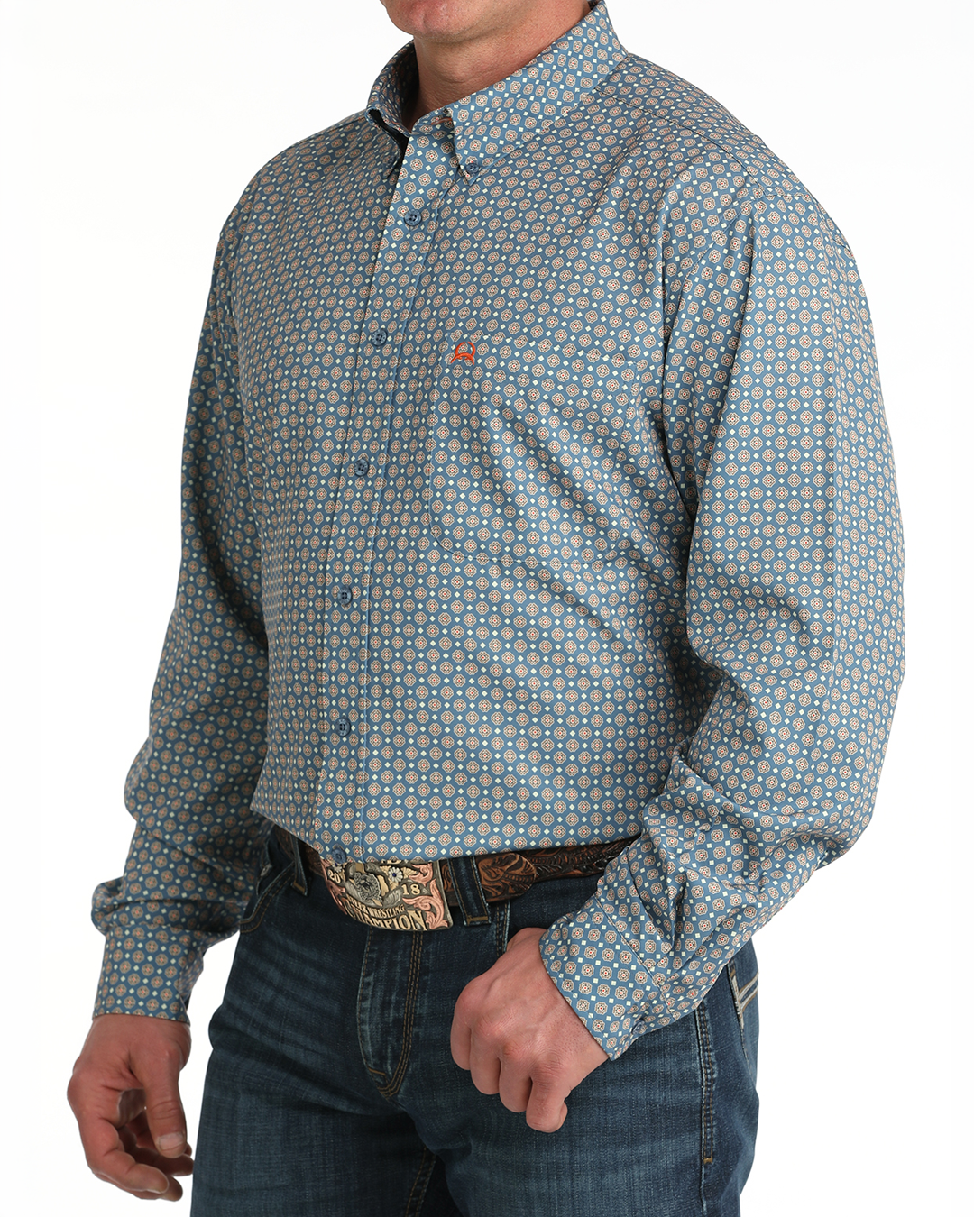 Menâs ArenaflexÂź Button-Down Western Shirt
