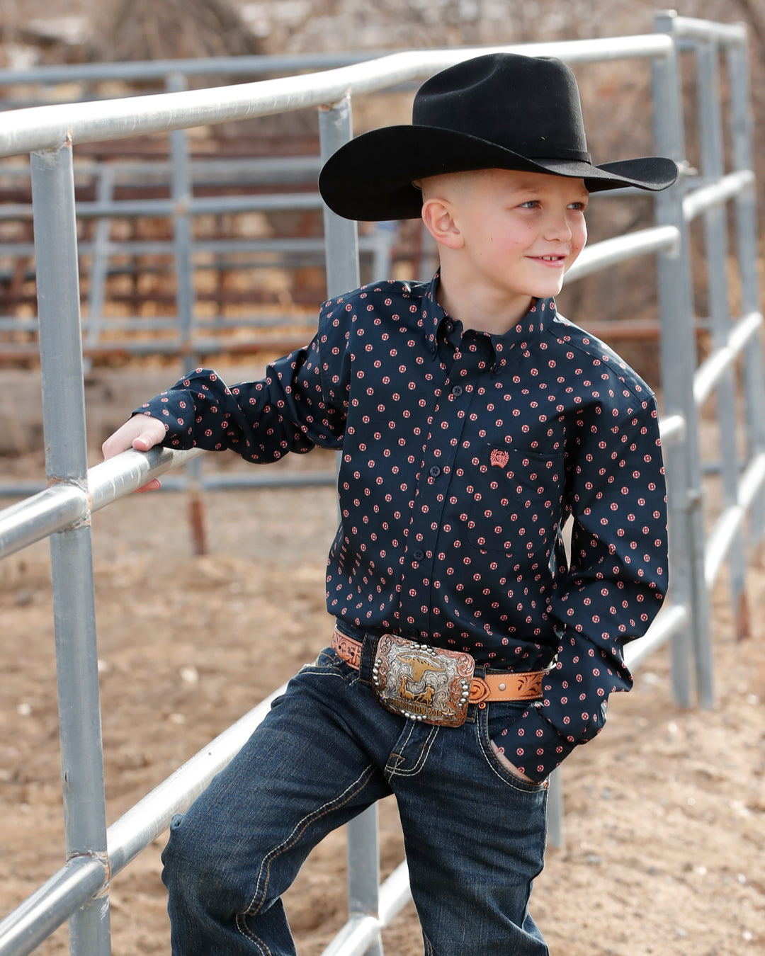 Boy's Button-Down Western Shirt