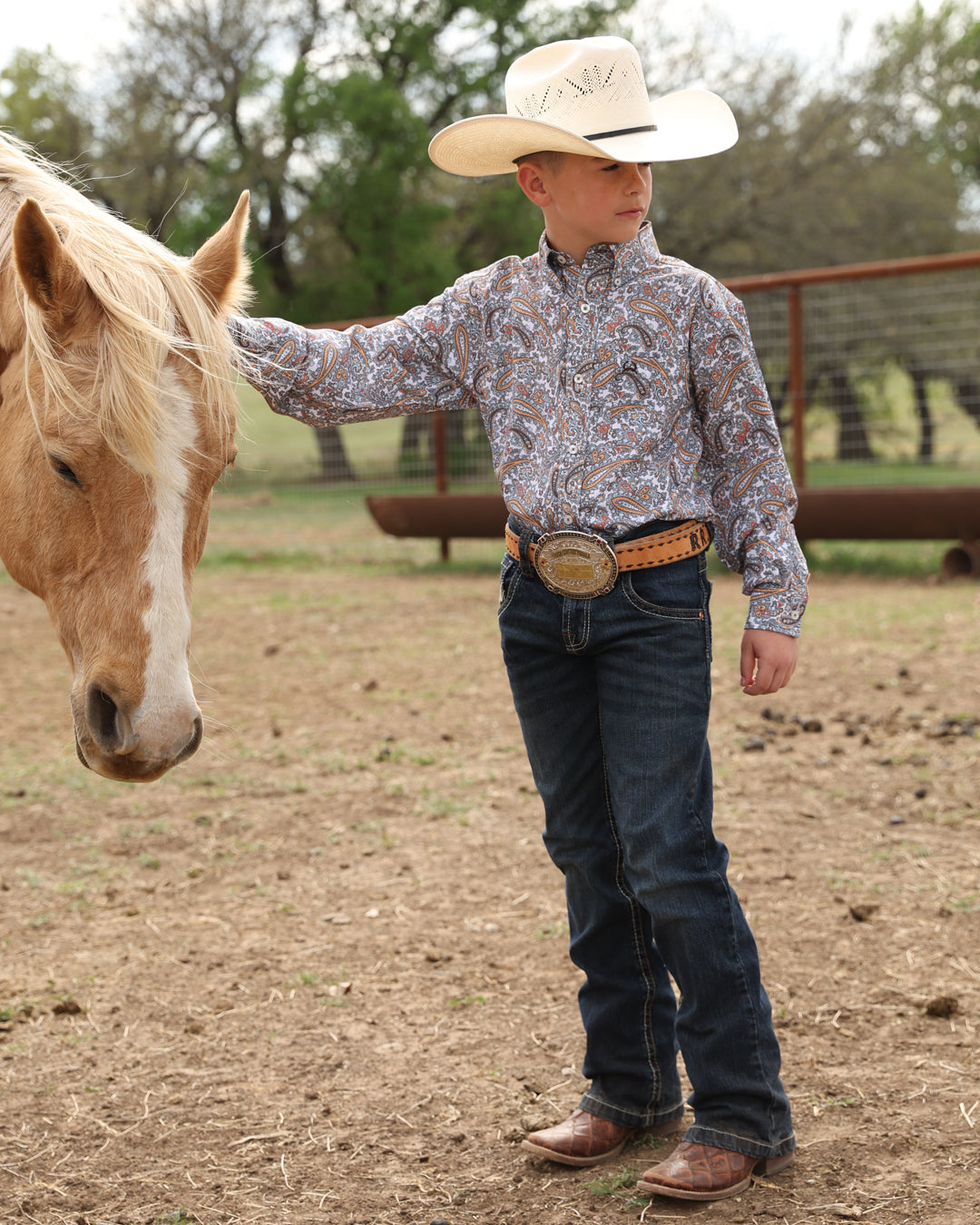 Boy's Button-Down Western Shirt