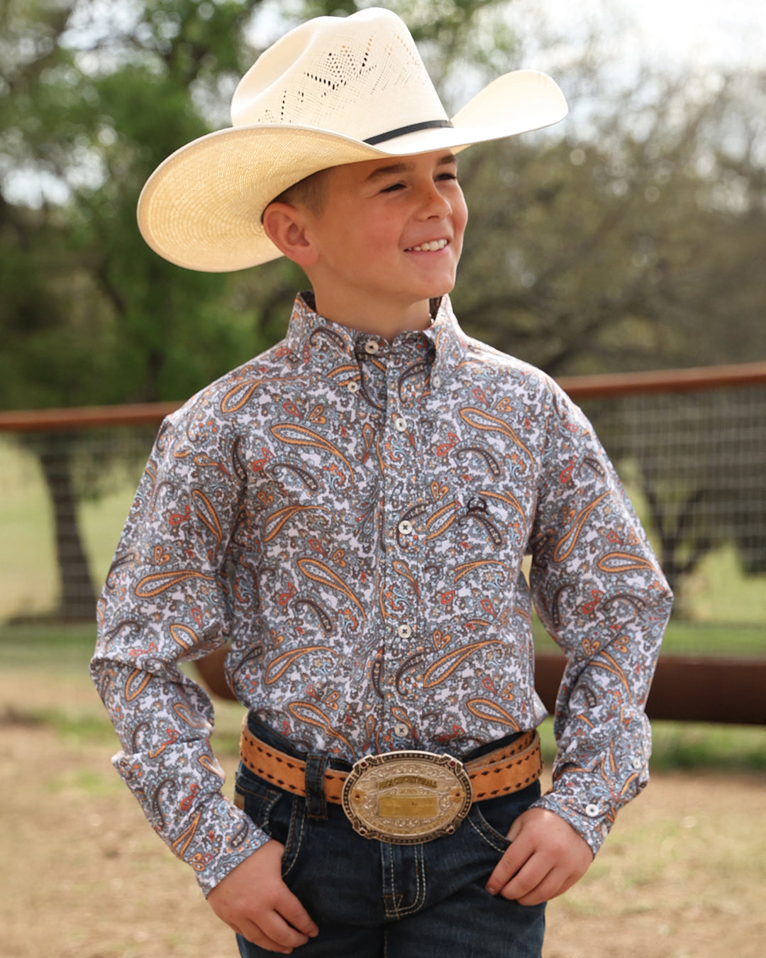 Boy's Button-Down Western Shirt