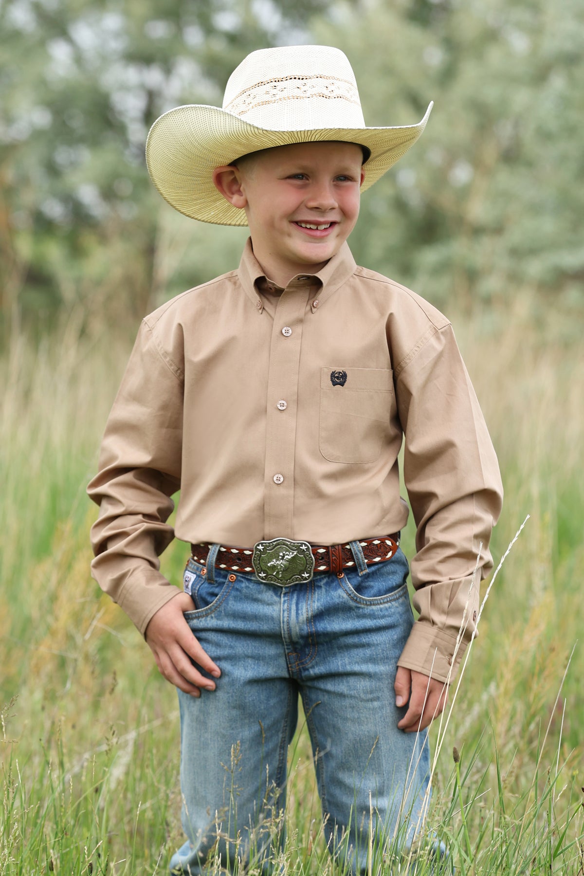 Boy's Button-Down Western Shirt