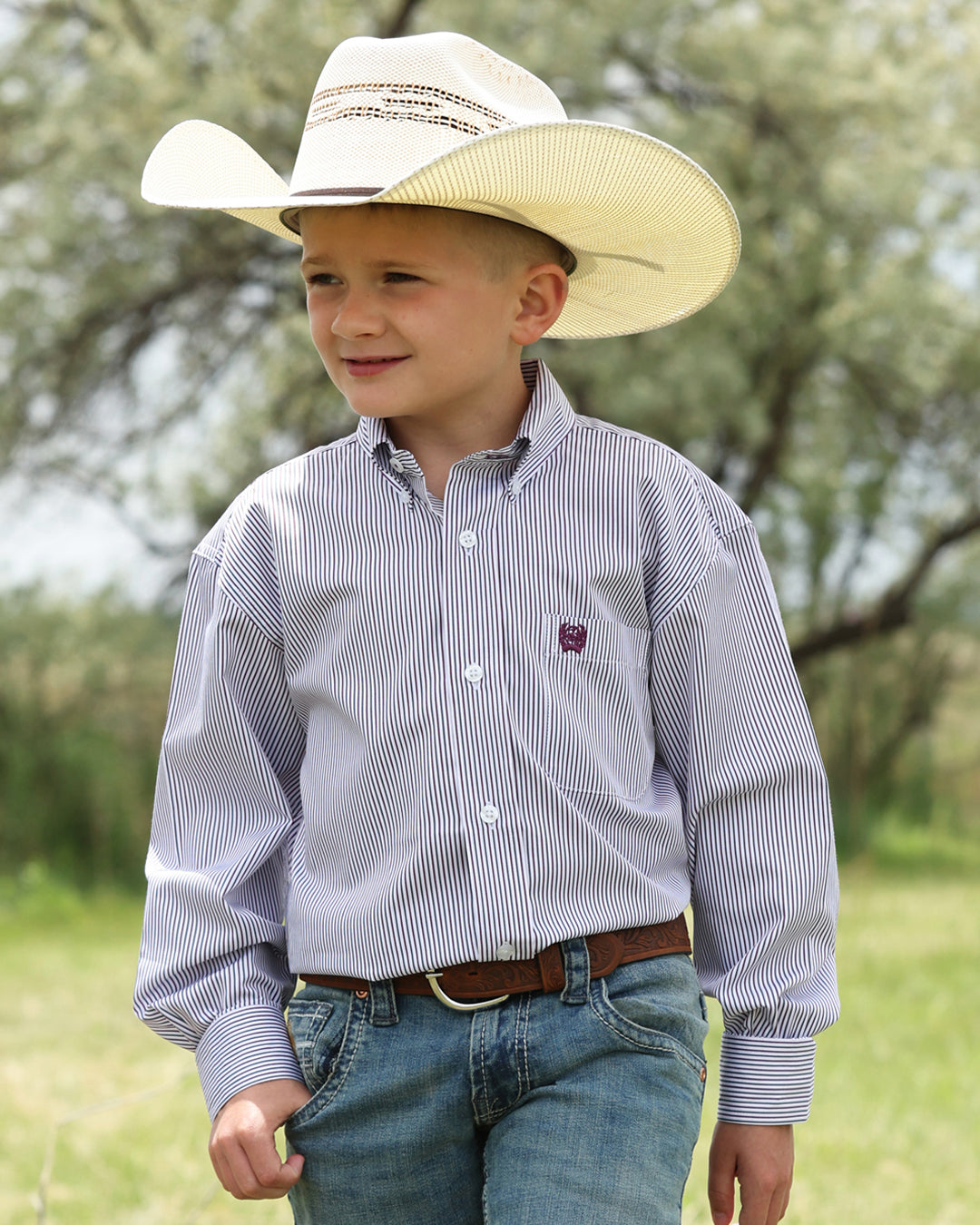 Boy's TENCEL™ Classic Fit Button-Down Western Shirt