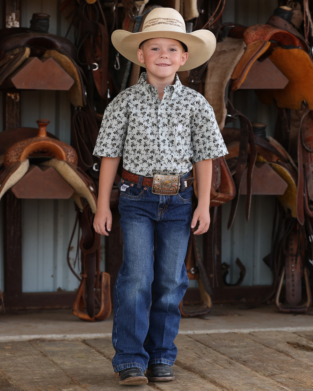 Boy's Button-Down Western Shirt