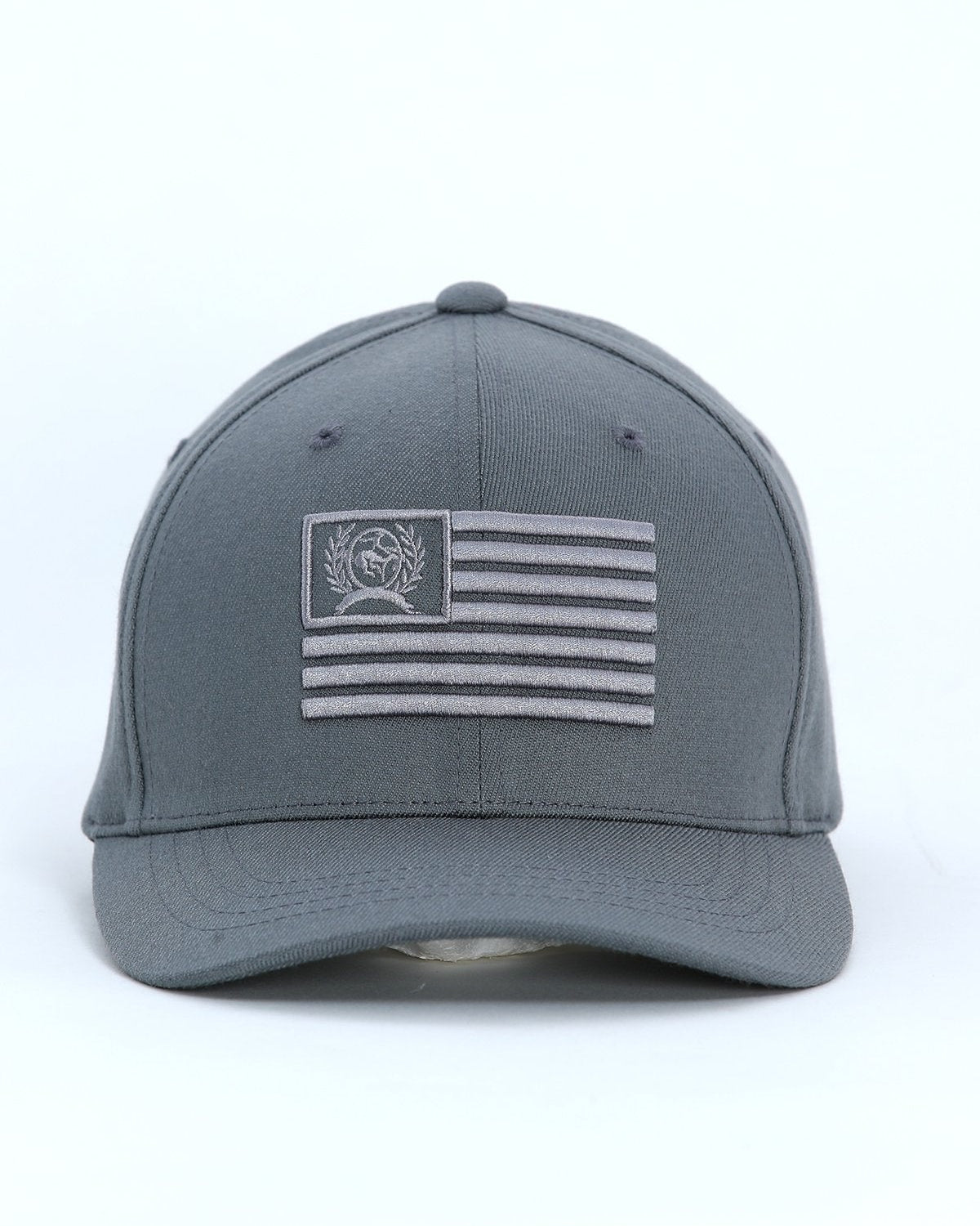 Men's Fitted FlexFit Cap with USA Flag - Gray