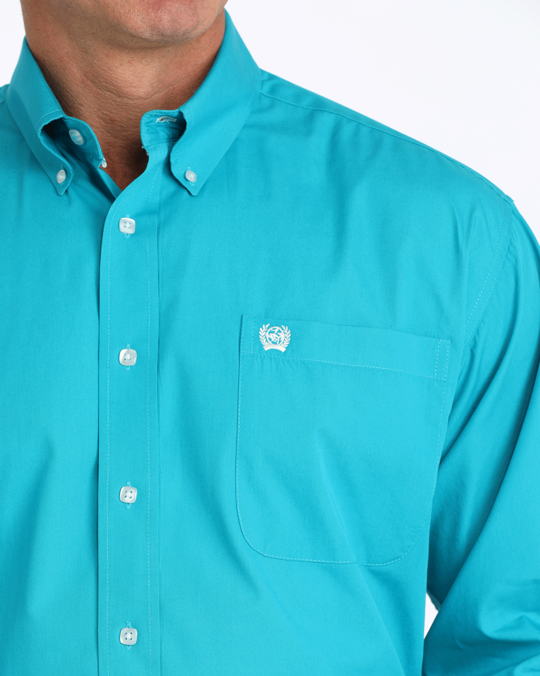Men's Solid Classic Fit Button-Down Western Shirt