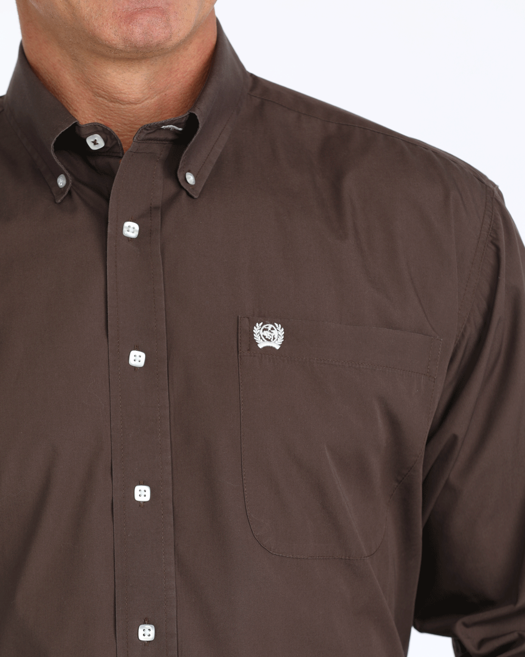 Men's Solid Classic Fit Button-Down Western Shirt
