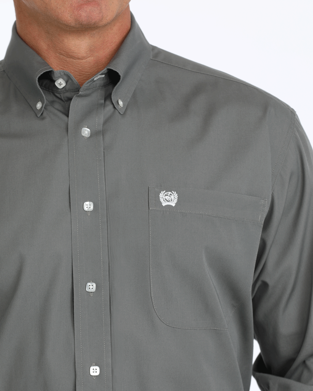 Men's Solid Classic Fit Button-Down Western Shirt