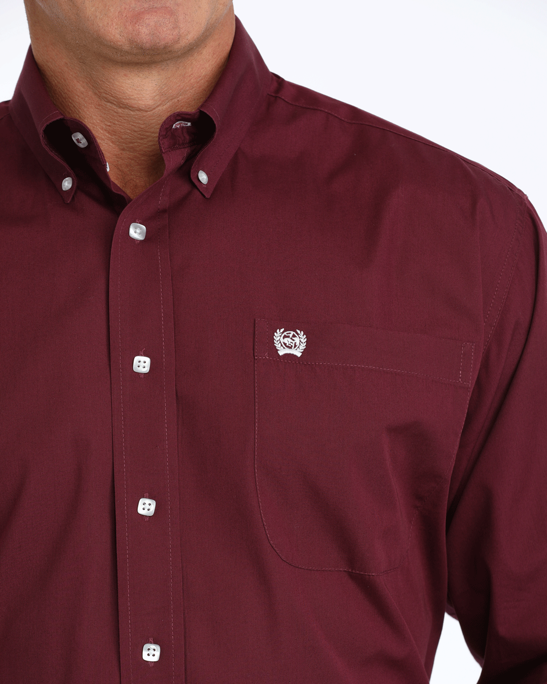 Men's Solid Classic Fit Button-Down Western Shirt