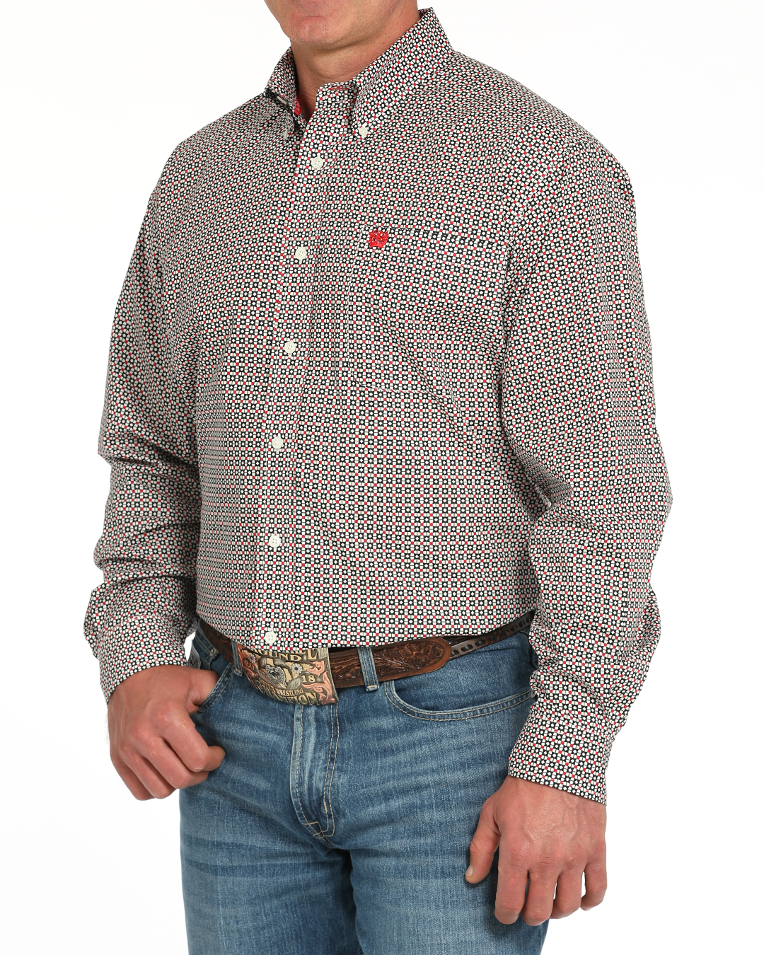 Men's Stretch Classic Fit Button-Down Western Shirt