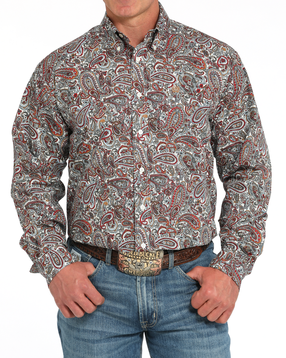 paisley dress shirt mens Rockmount Men's Paisley Navy Print Western Shirt