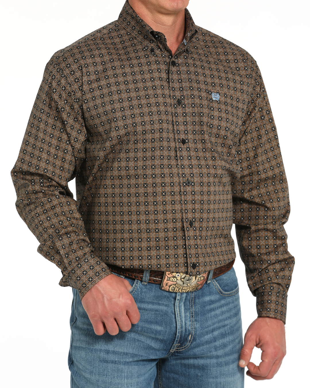 Men's Stretch Classic Fit Button-Down Western Shirt