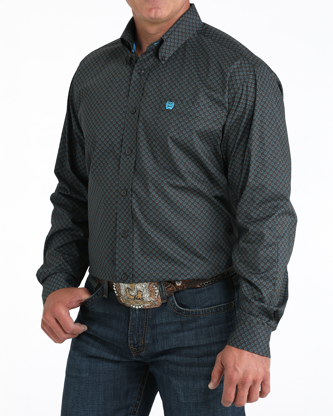 Men's Stretch Classic Fit Button-Down Western Shirt