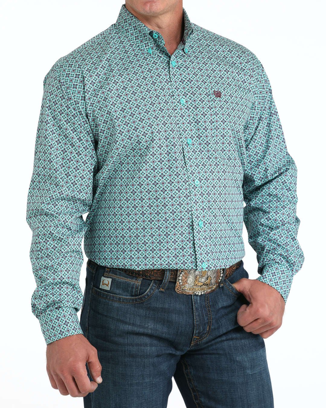 Men's Classic Fit Button-Down Western Shirt