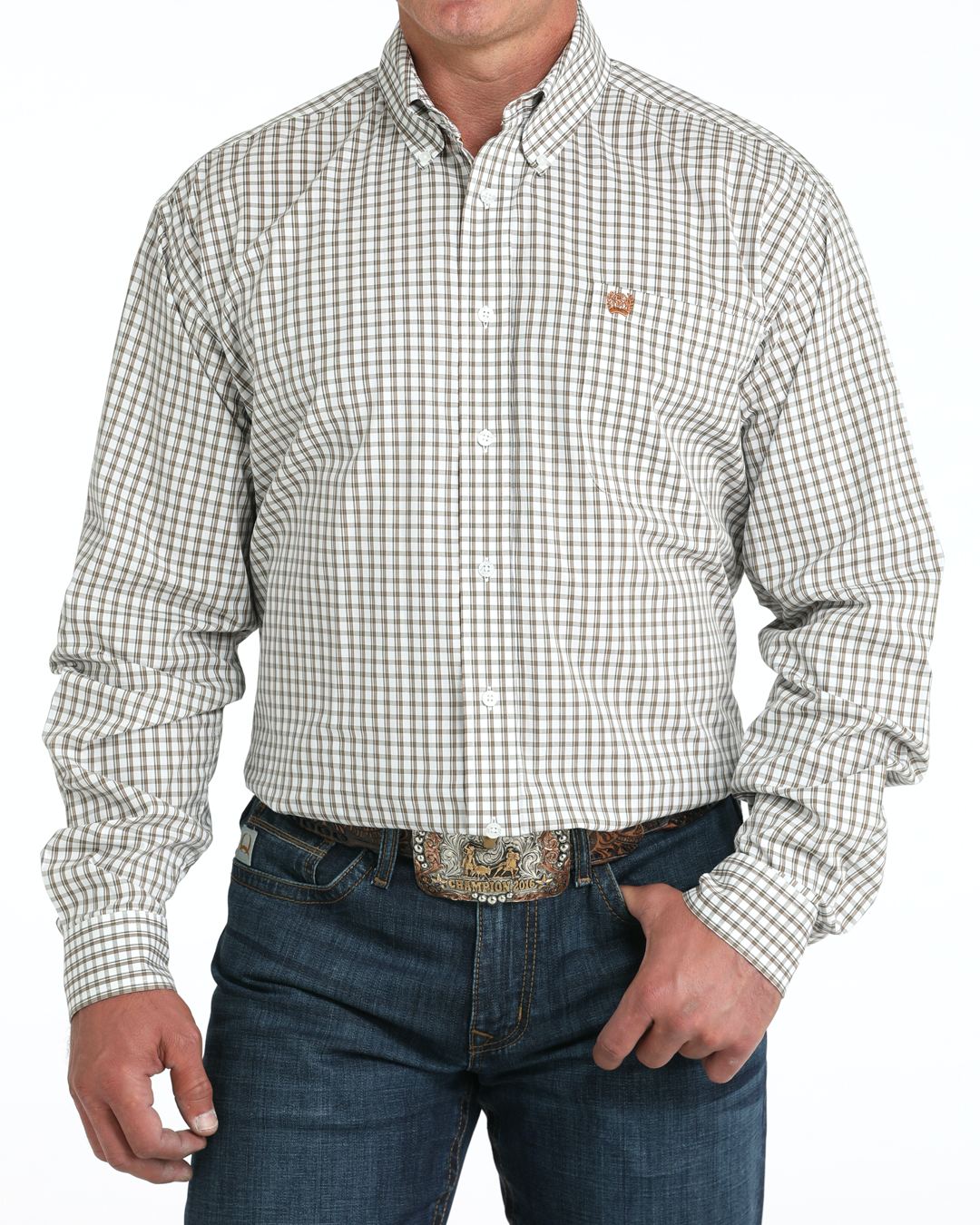 Men's Stretch Classic Fit Button-Down Western Shirt