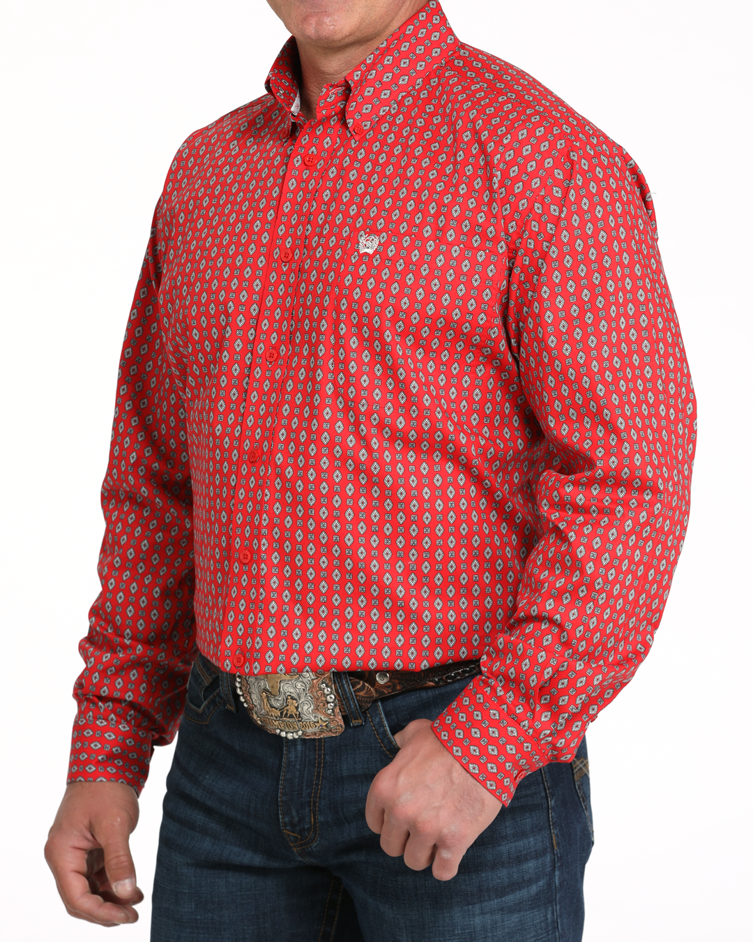 Men's Stretch Classic Fit Button-Down Western Shirt