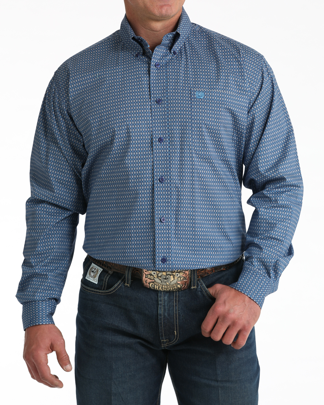 Men's Stretch Classic Fit Button-Down Western Shirt