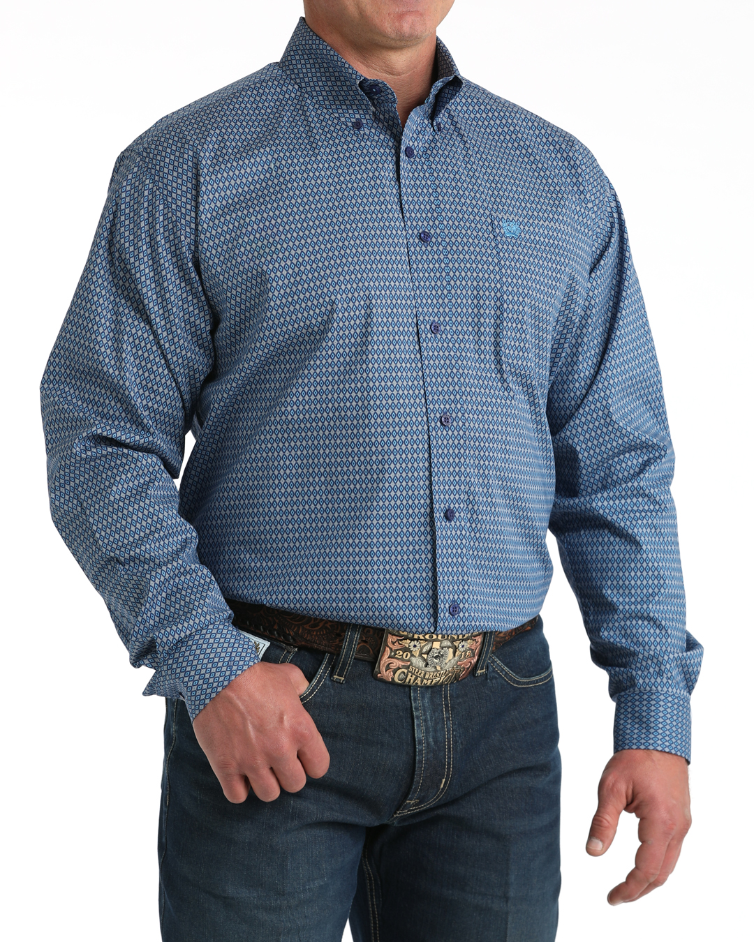 Men's Stretch Classic Fit Button-Down Western Shirt
