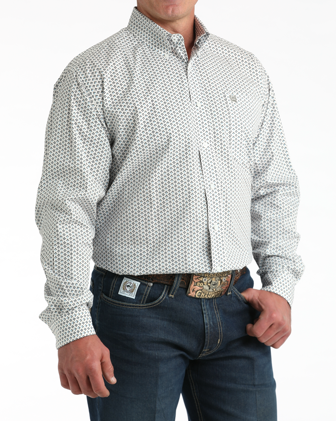 Men's Stretch Classic Fit Button-Down Western Shirt