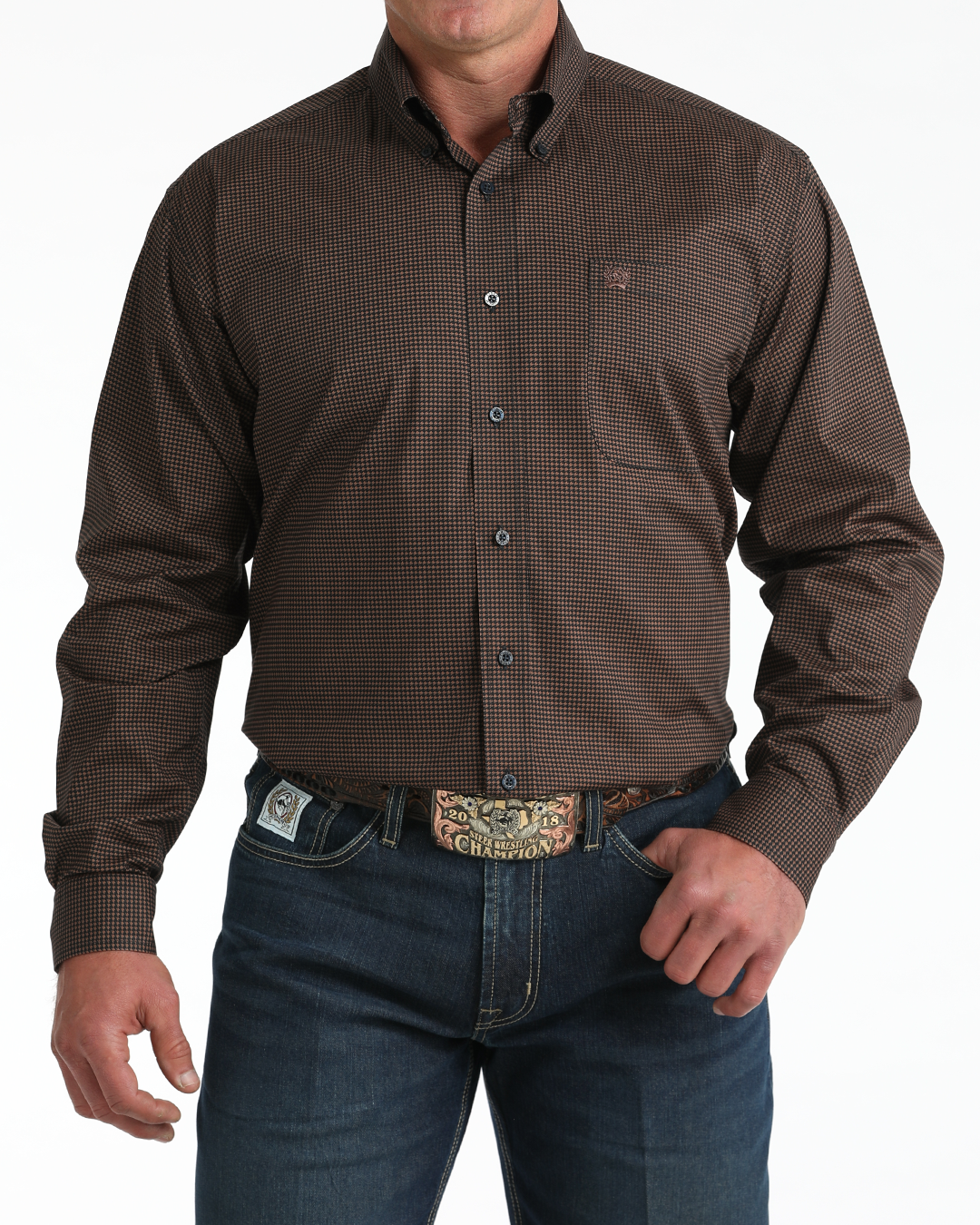 Men's Stretch Classic Fit Button-Down Western Shirt