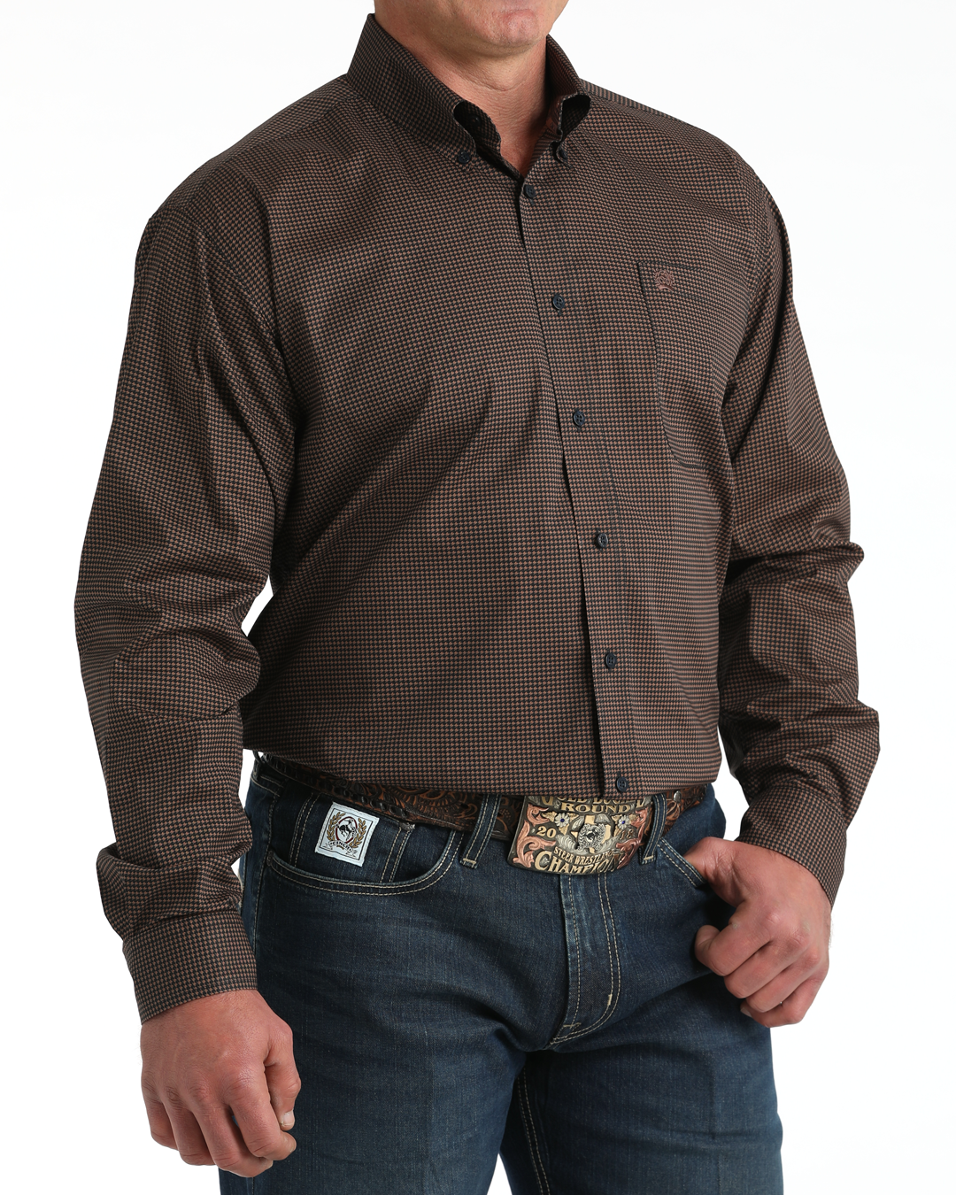 Men's Stretch Classic Fit Button-Down Western Shirt