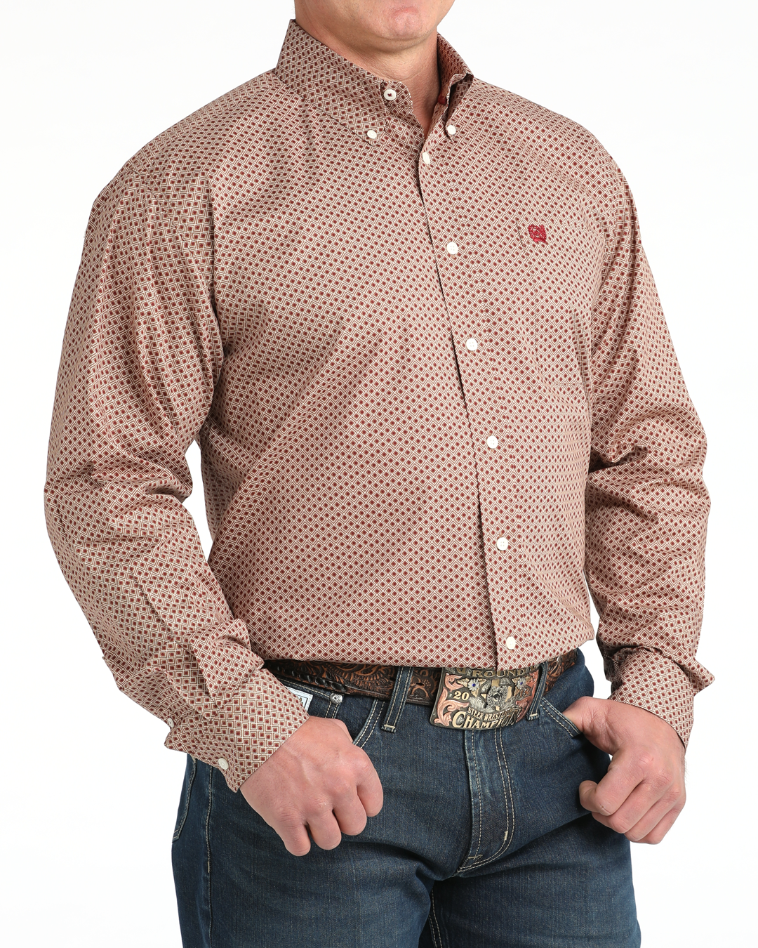 Men's Stretch Classic Fit Button-Down Western Shirt