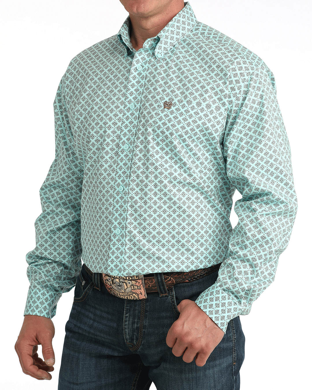 Men's Stretch Classic Fit Button-Down Western Shirt