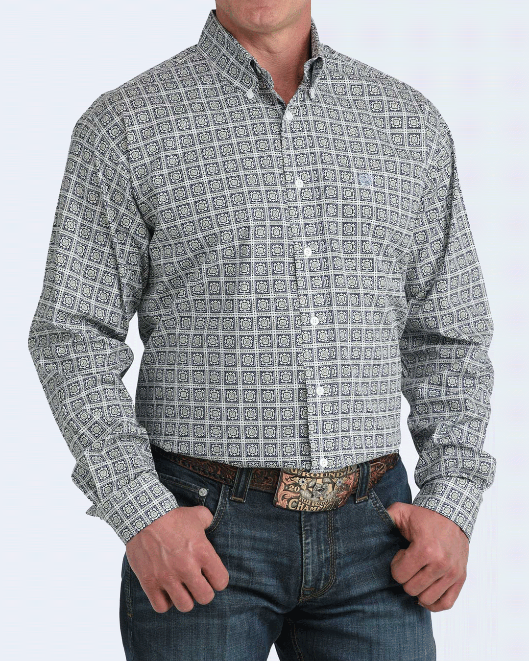 Men's Classic Fit Button-Down Western Shirt