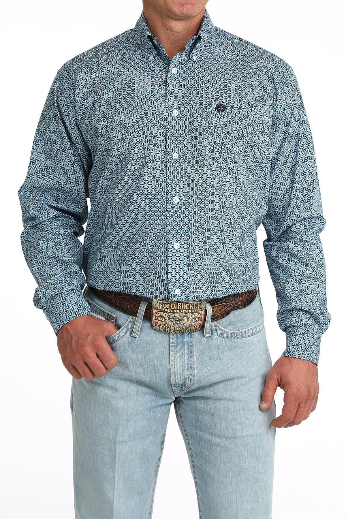 Men's Classic Fit Button-Down Western Shirt