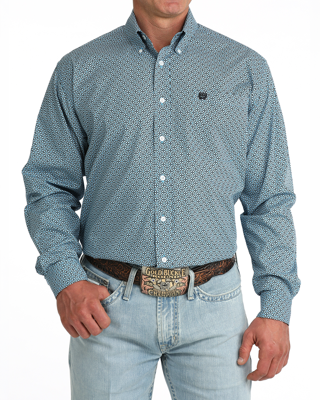 Men's Classic Fit Button-Down Western Shirt