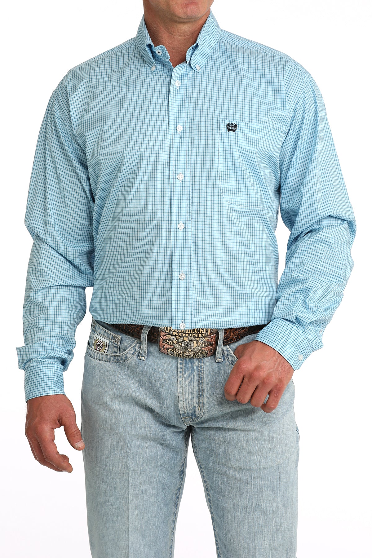Men's Stretch Classic Fit Button-Down Western Shirt