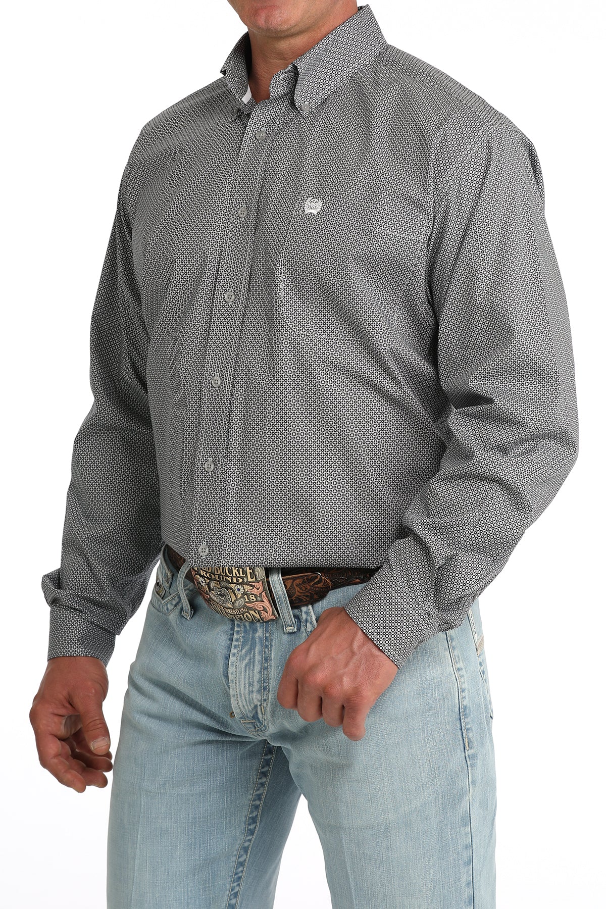 Men's Stretch Classic Fit Button-Down Western Shirt