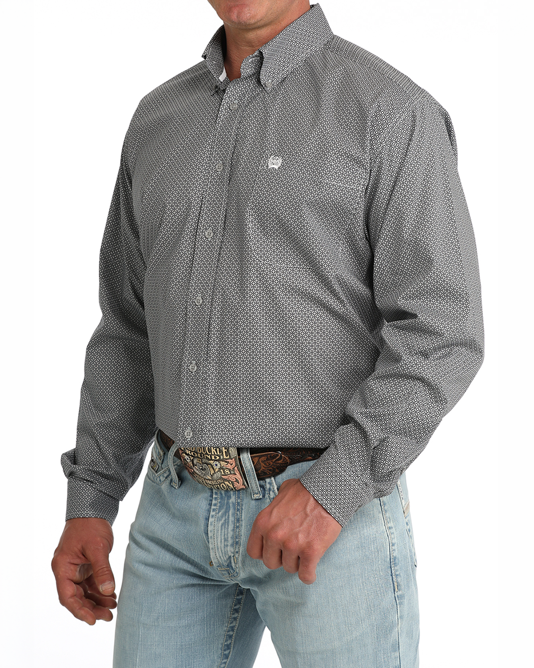 Men's Stretch Classic Fit Button-Down Western Shirt